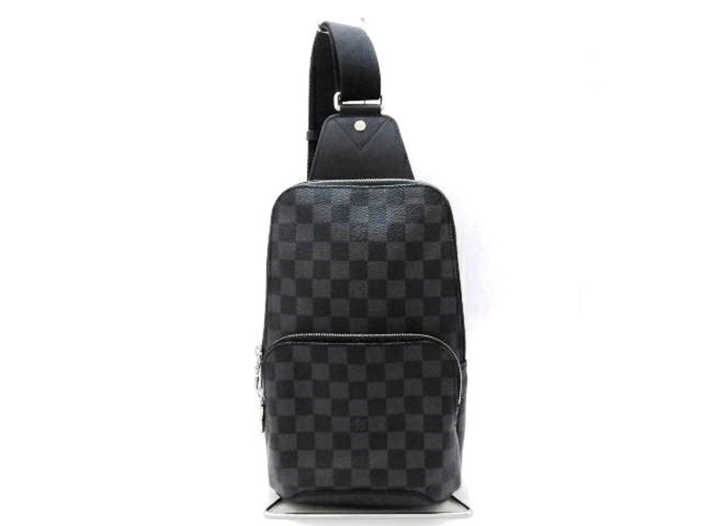 LOUIS VUITTON Avenue Sling Bag Body Damier Graphite Black